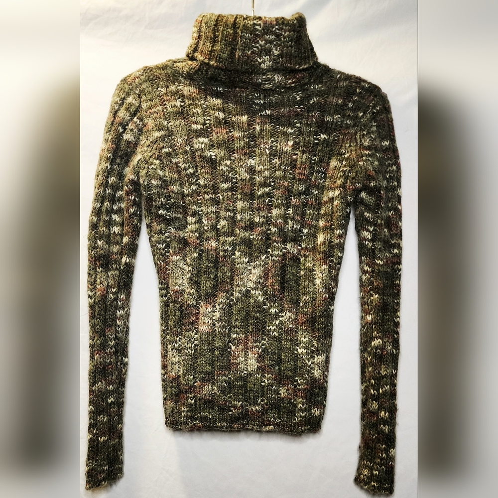 Y2K Axcess Liz Claiborne Thick, Fitted Wool Blend Turtleneck Sweater Small EUC